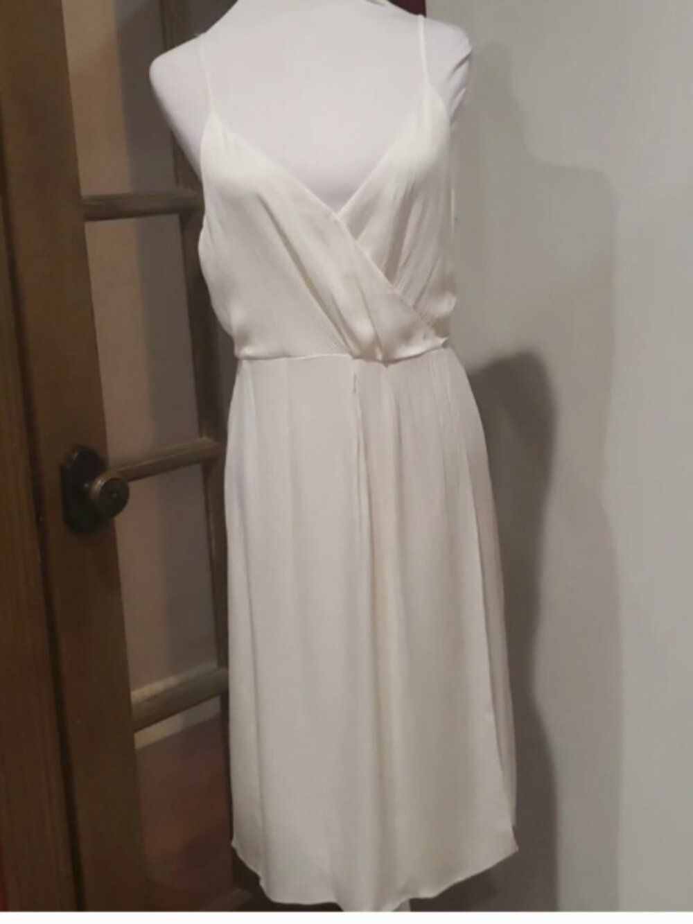 bobi BLACK Ivory wrap midi dress SZ M nwt